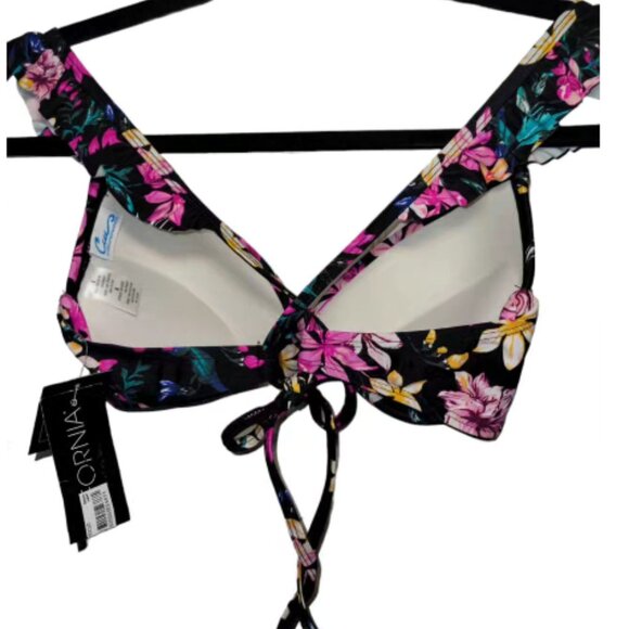 CALIFORNIA WAVES L/XL Mix&Match 2PC Floral Ruffle Scruch Bum Bikini Swimsuit NWT - Picture 5 of 7